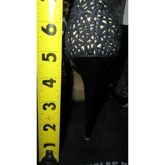 Nicholas Kirkwood Laser Cut Black Italian Leather Platform Stiletto Pumps 37 - Picture 6 of 15